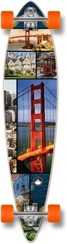 Vista 15 de Yocaher Patinetas completas Pintail Longboard con cinta de agarre premium, camión de aluminio, rodamientos ABEC-9, ruedas de patineta de 2.81