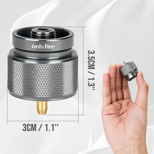 Vista 2 de ONLYFIRE OUTDOOR LIVING Adaptador de estufa de campamento, convertidor de estufa de mochilero, 16 onzas, 1 libra, entrada de tanque pequeño